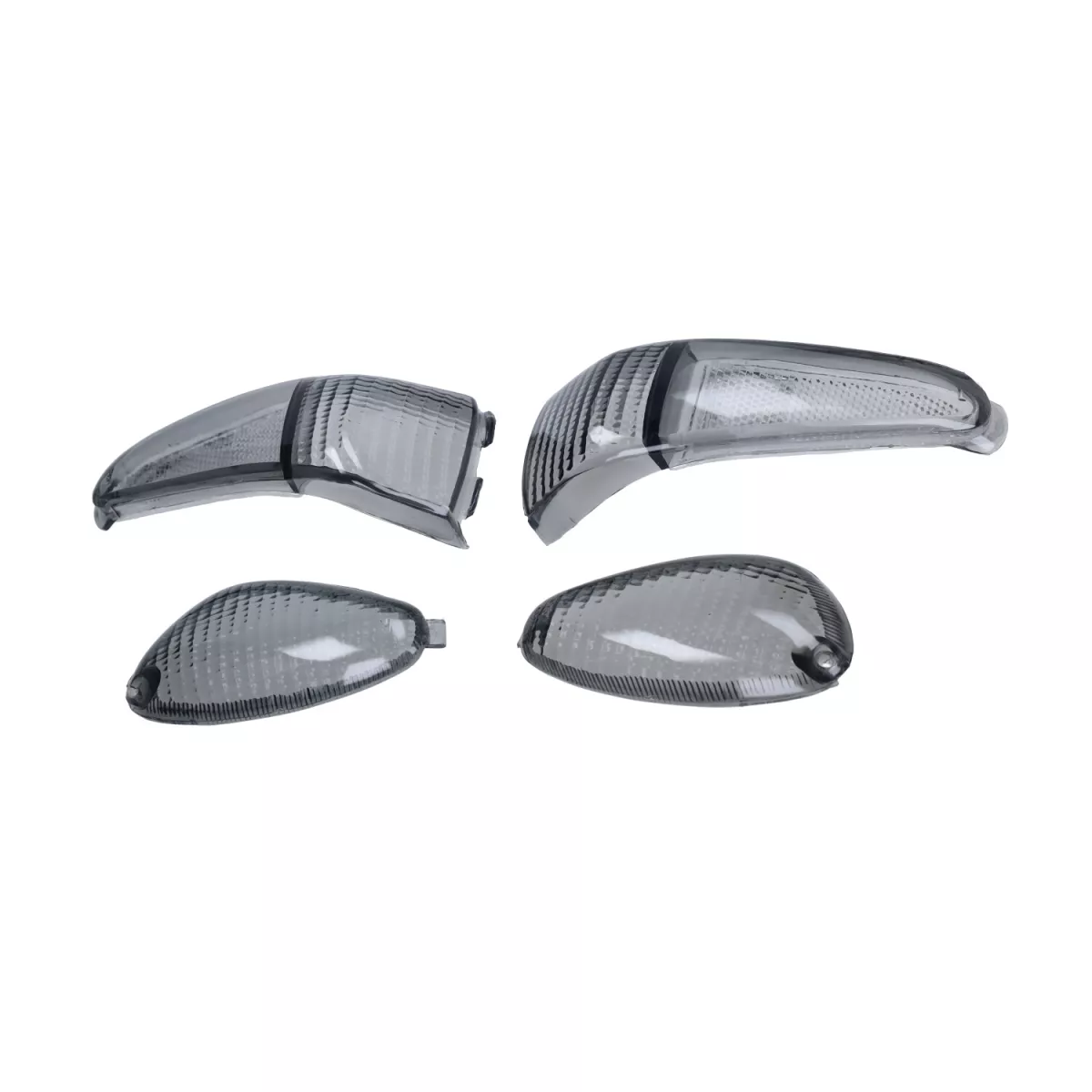 Turn Signal Lens Set -DMP- 4-piece - Gilera Runner through 2005 - black, lightly tinted