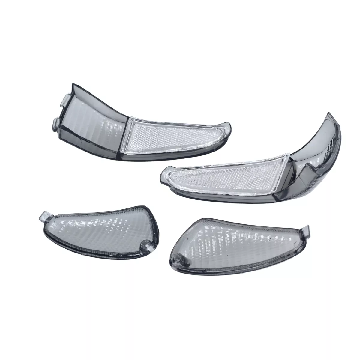 Turn Signal Lens Set -DMP- 4-piece - Gilera Runner through 2005 - black, lightly tinted
