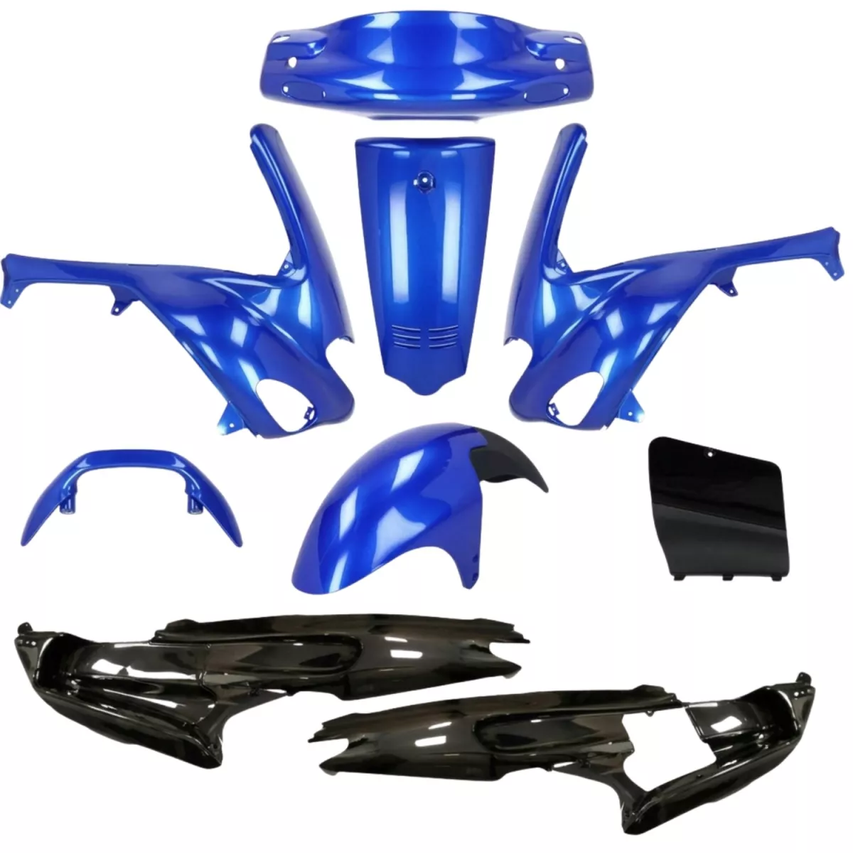 Verkleidungsteileset -DMP- 9-tlg. - Gilera Runner bis Bj.2005 - blau glänzend / schwarz glänzend