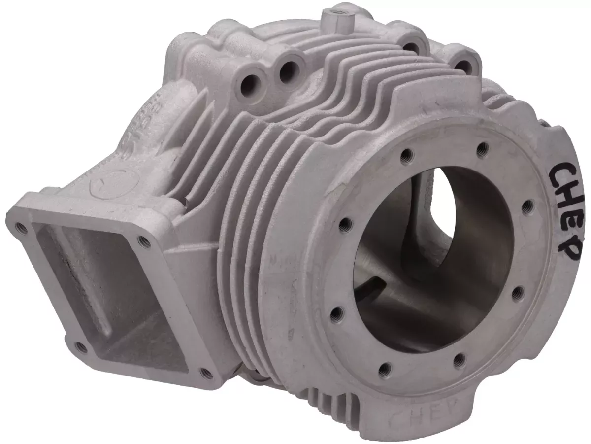 Cilinder - EGIG PERFORMANCE 'Cheb500' 220 cc, enkele uitlaatpoort (met de hand bewerkt),  boring Ø 68 mm, slag 60 mm, drijfstang 117 mm, Ø 34 mm inlaatspruitstuk – Vespa PV125, ET3 125, PK125