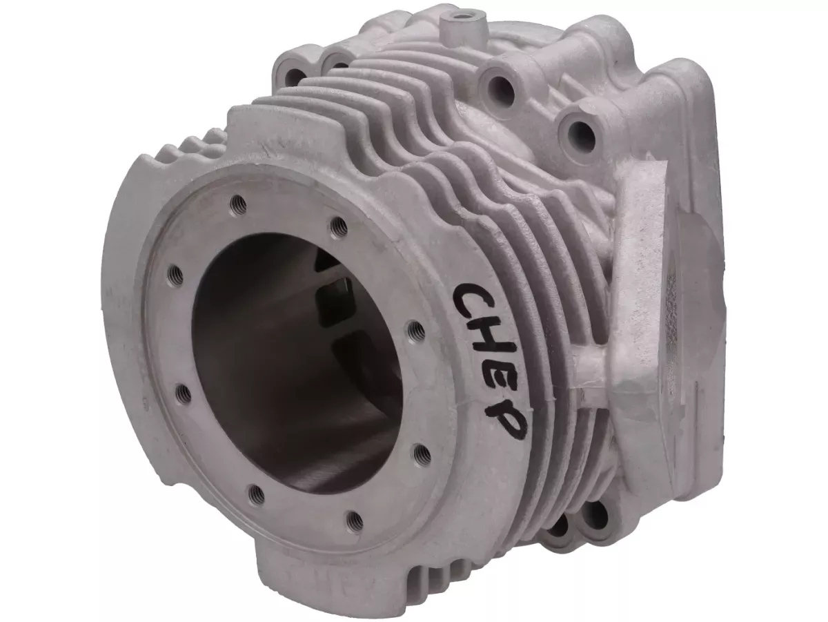 Cilinder - EGIG PERFORMANCE 'Cheb500' 220 cc, enkele uitlaatpoort (met de hand bewerkt),  boring Ø 68 mm, slag 60 mm, drijfstang 117 mm, Ø 34 mm inlaatspruitstuk – Vespa PV125, ET3 125, PK125