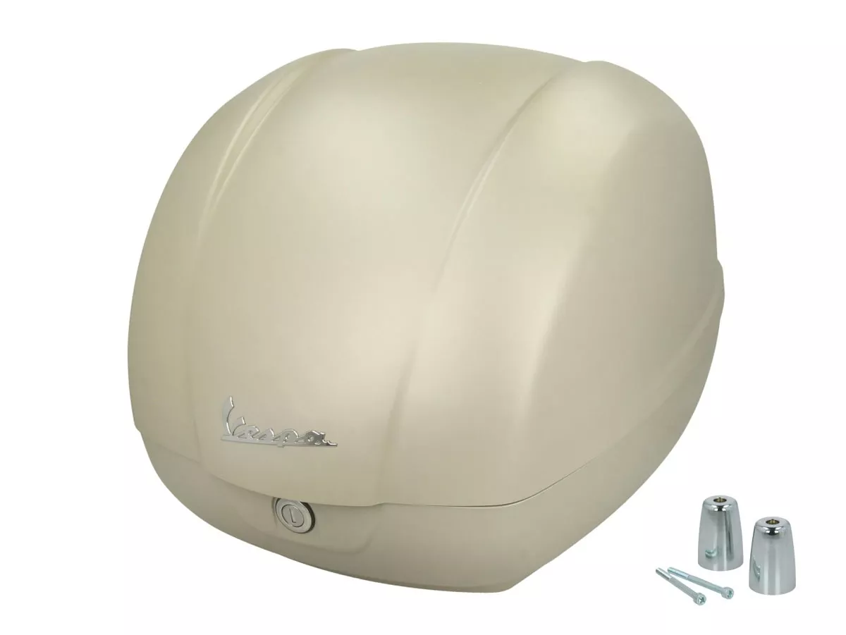 Top Case Piaggio, FMS 2025, 36 l, beige (598) för Vespa GTS, GTS Super, GTV, GT 60, 125–310 cc