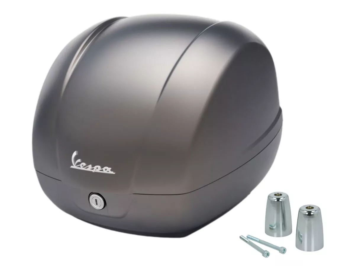 Topcase Piaggio, FMS 2025, 36 l, grå (G22) till Vespa GTS, GTS Super, GTV, GT 60, 125–310 cc
