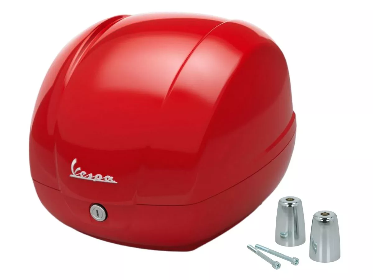 Topcase Piaggio, FMS 2025, 36 l, röd (894) till Vespa GTS, GTS Super, GTV, GT 60, 125–310 cc