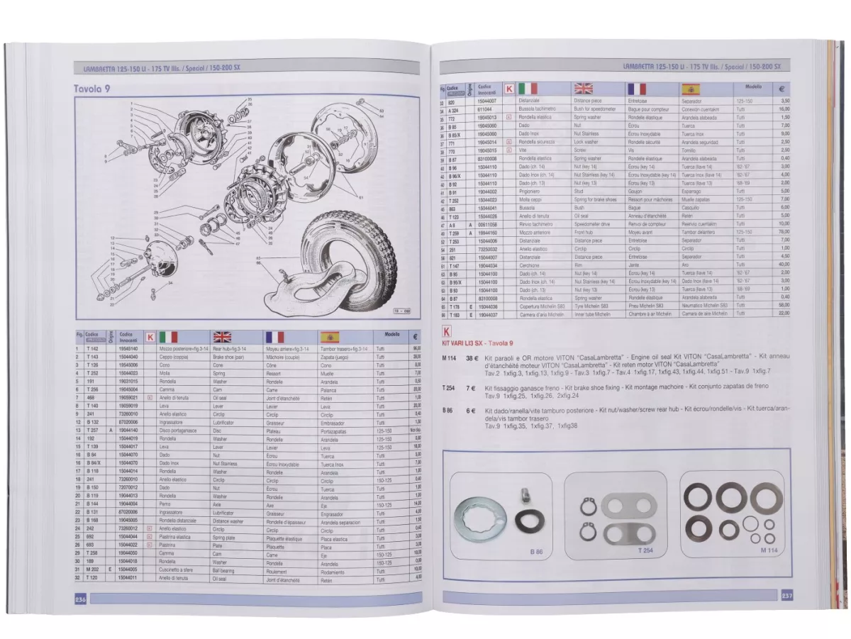 Katalog -CASA LAMBRETTA- Spare Parts Catalogue 2026 - 416 Seiten - LI, TV, LIS, SX, DL, JUNIOR, LUI