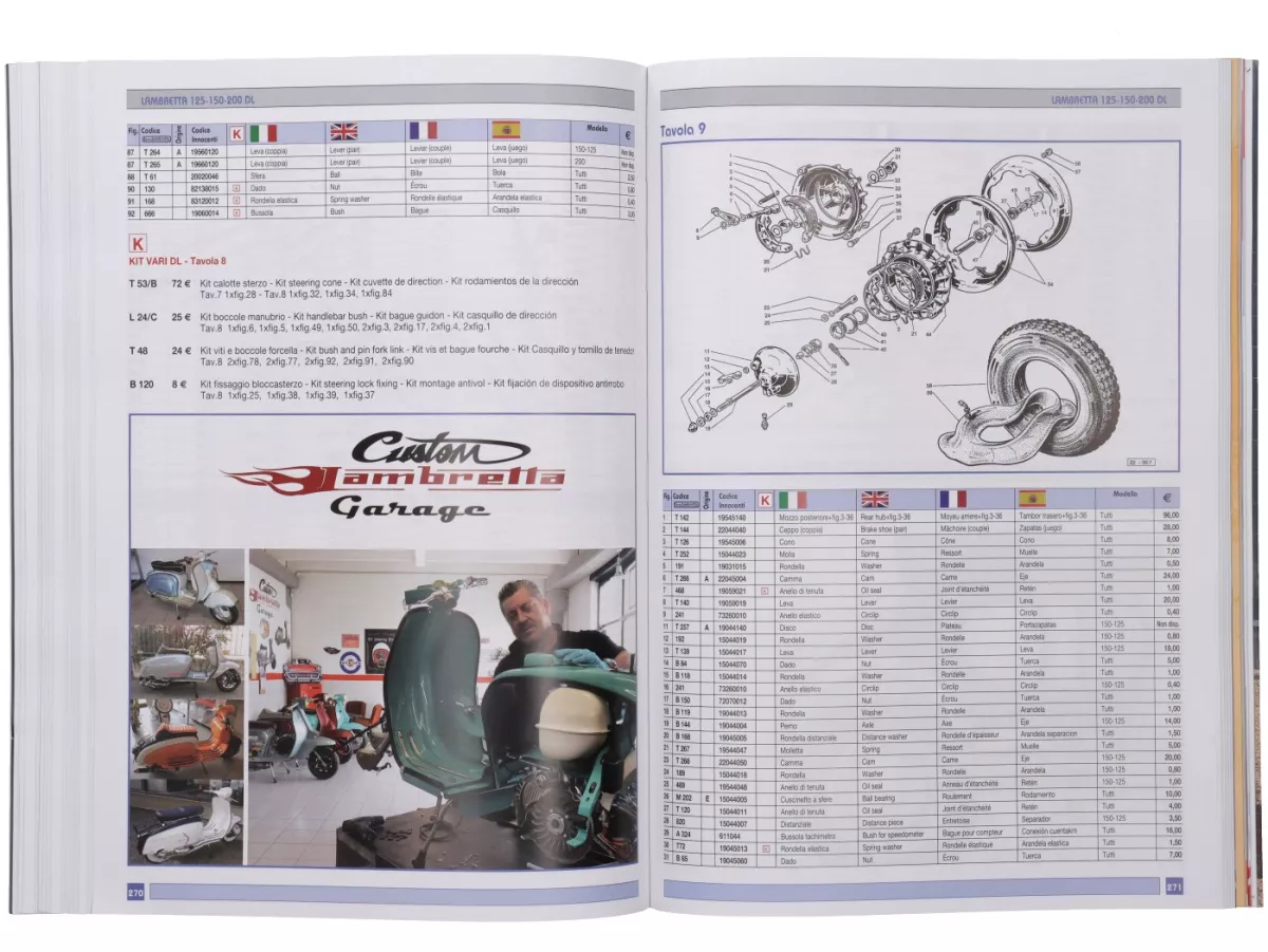 Katalog -CASA LAMBRETTA- Spare Parts Catalogue 2026 - 416 Seiten - LI, TV, LIS, SX, DL, JUNIOR, LUI
