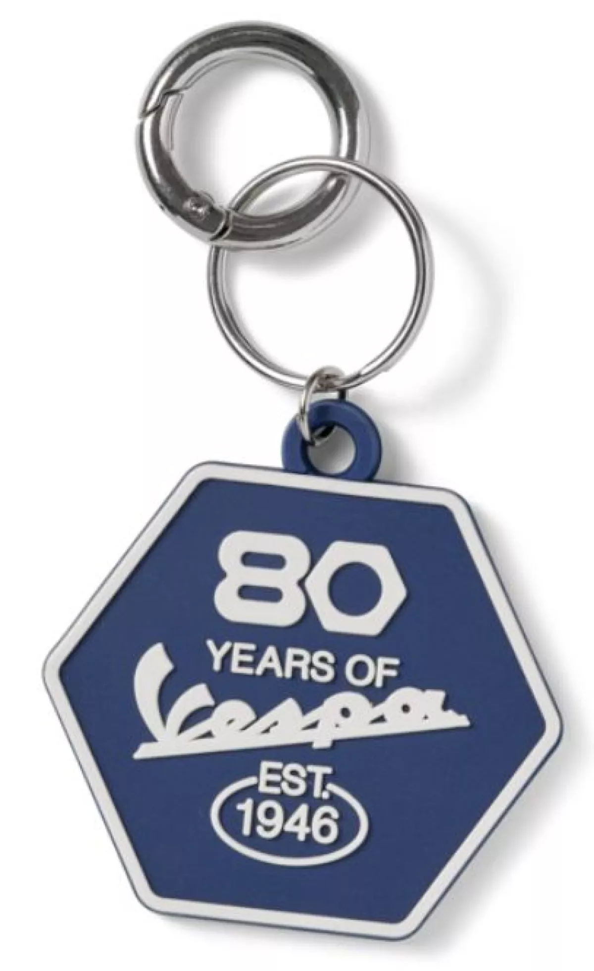 Schlüsselanhänger 80 Jahre Vespa -PIAGGIO- blau / weiß