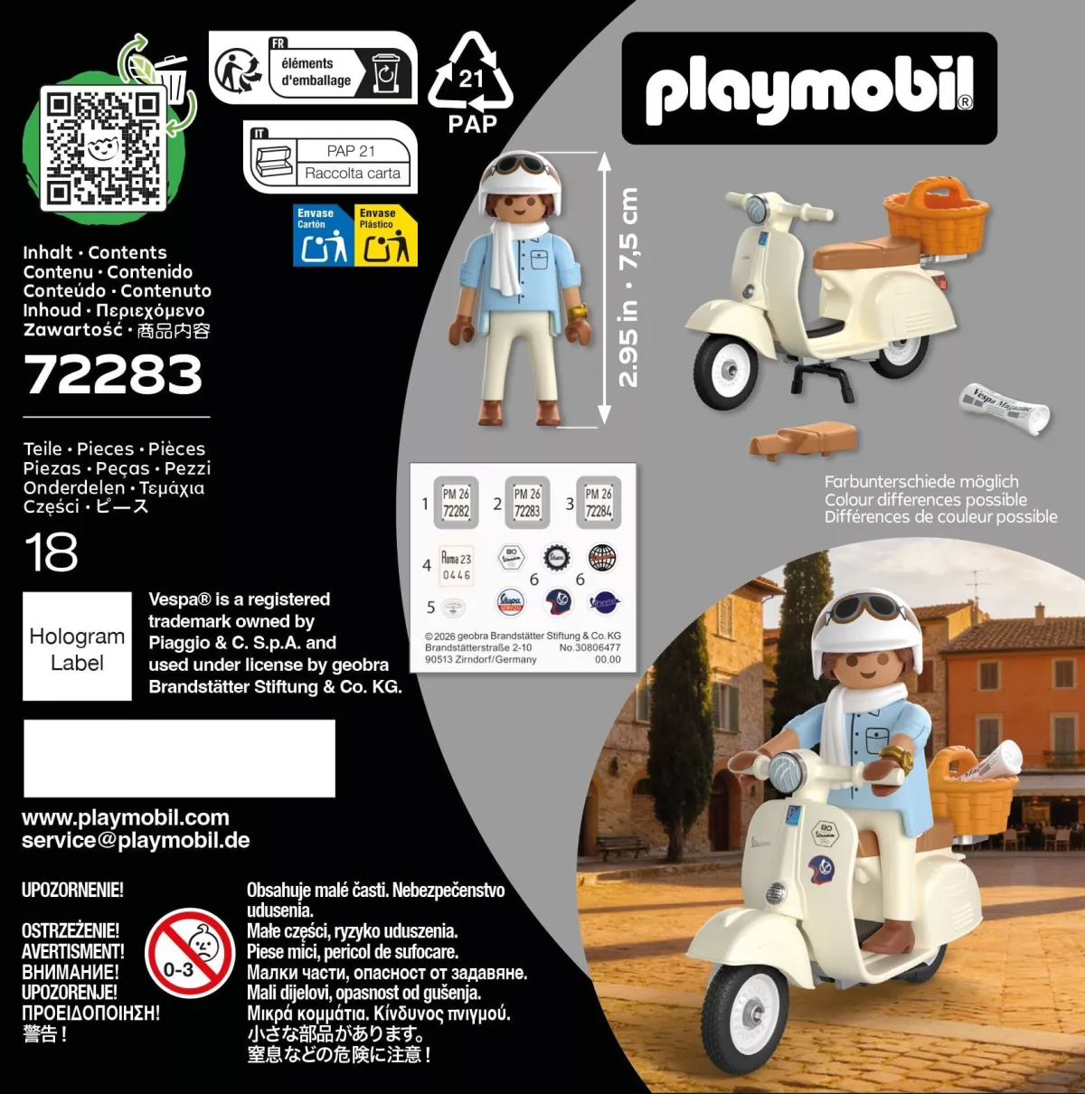 Model 80 years -PLAYMOBIL®- Vespa 150 Sprint Veloce - cream