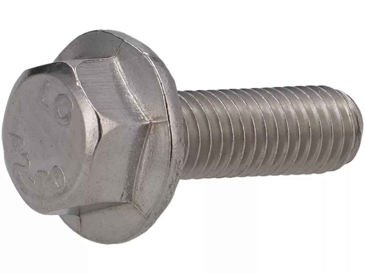Tornillo de brida con cabeza hexagonal M5 x 16 con diente de bloqueo