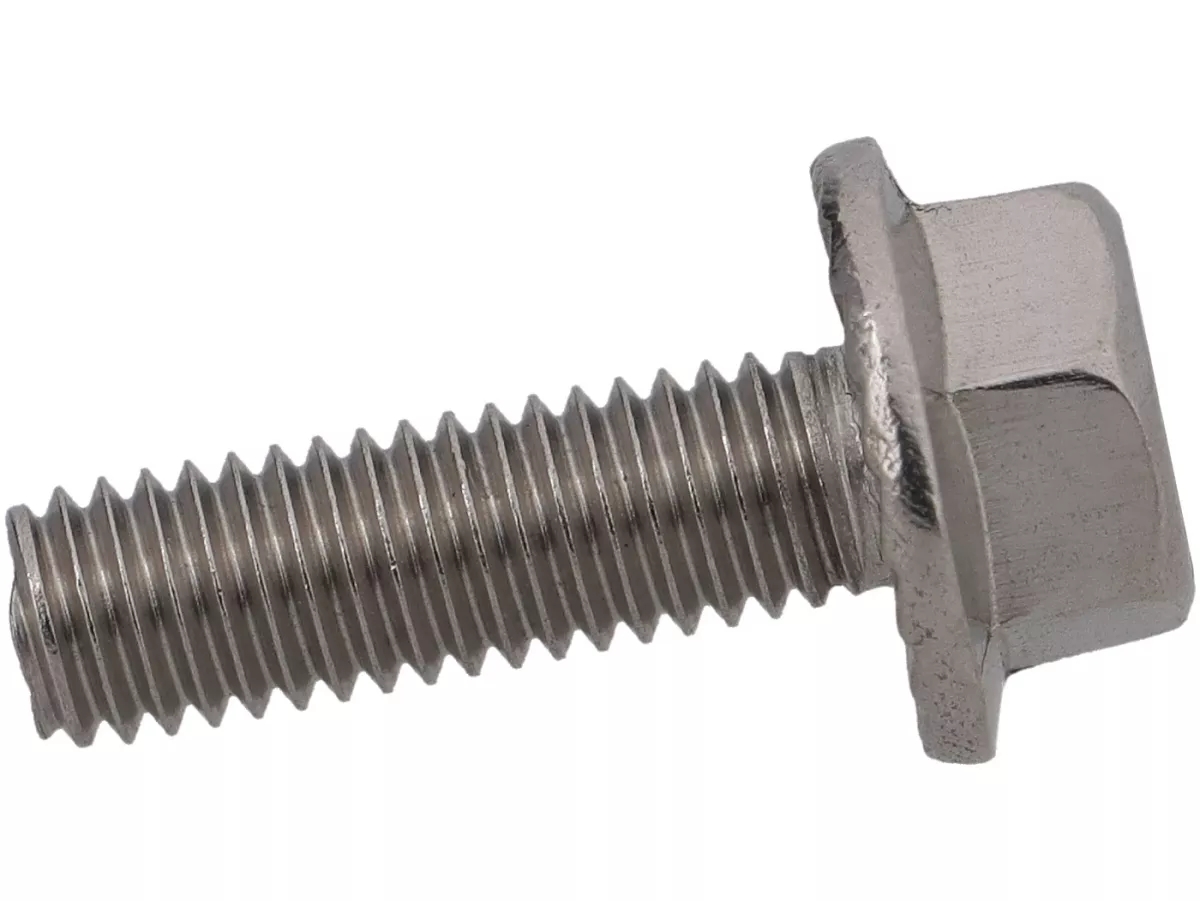 Tornillo de brida con cabeza hexagonal M5 x 16 con diente de bloqueo