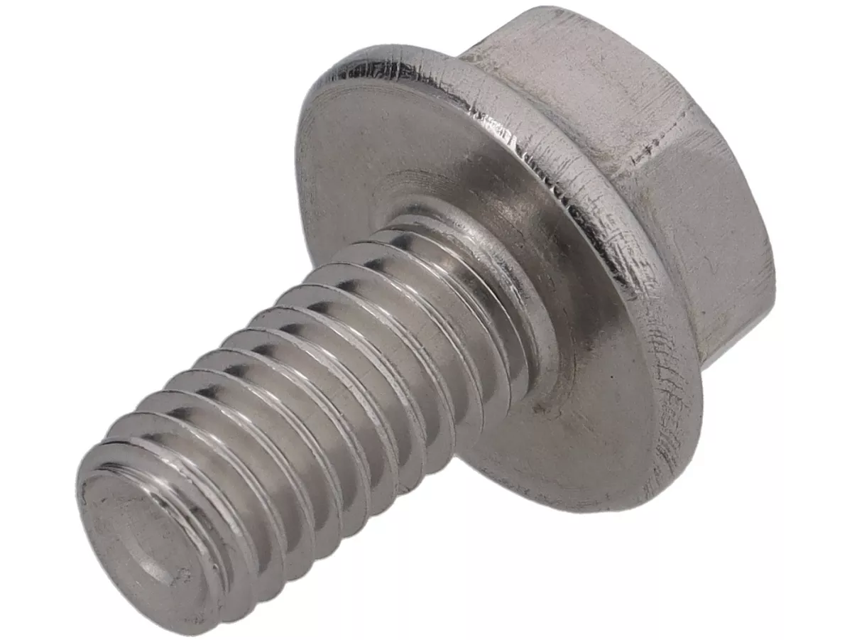 Tornillo de brida con cabeza hexagonal M6 x 12