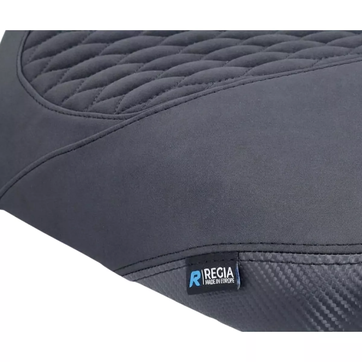 Seat Cover -REGIA- Gilera Runner (through 2002) - Carbon Look Honeycomb - black / black