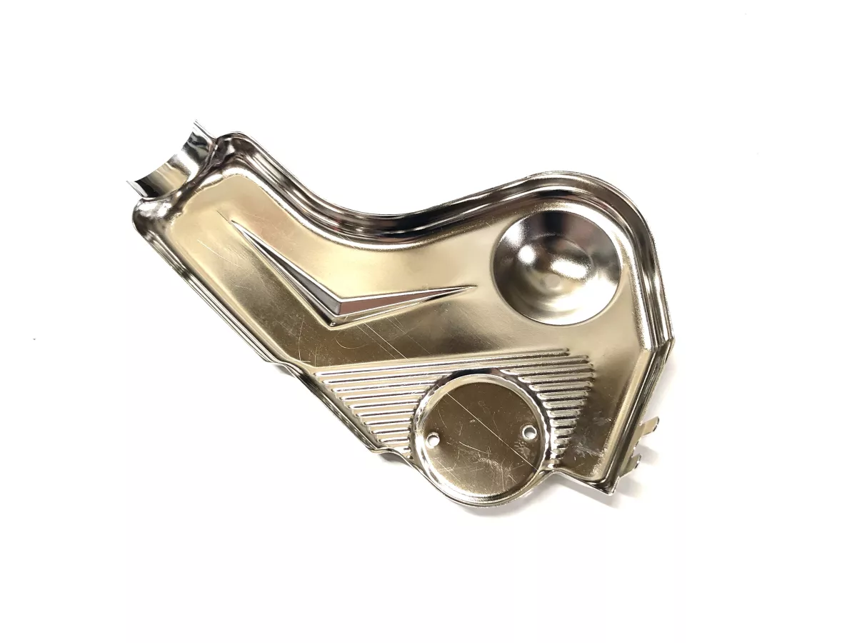 Carénage de fourche « VIGANO » - SWISS TONYS ITALIA - Lambretta LI séries 1 à 3, LI S, SX, TV séries 1 à 3 - Chrome