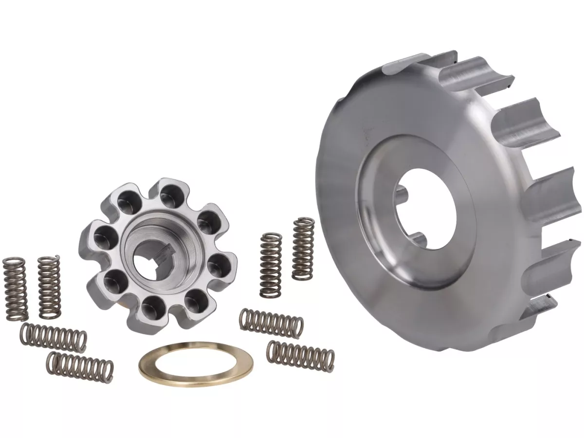 Set frizione senza pignone (non montato) - STINGWORKS Sei Giorni GP - Vespa Largeframe PX80, PX125, PX150, PX200, Cosa, T5, Sprint150 Veloce, Rally, GTR, TS125, Super150 (VBC)