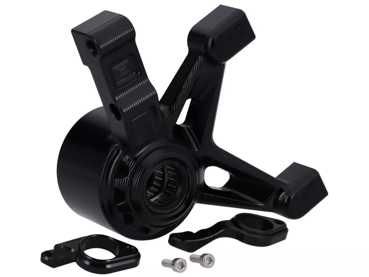 Supporto pinza freno anteriore TR Factory 100mm, nero per Vespa Primavera, Sprint 125-150cc, GTS 125-300cm (2017-2022), GTV300-310cc