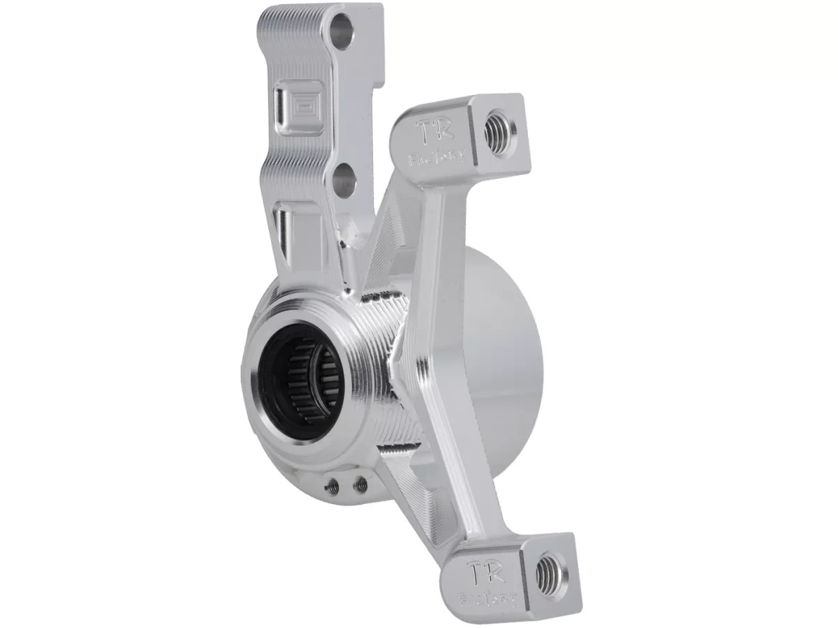 Supporto pinza freno anteriore TR Factory 100mm, argento per Vespa Primavera, Sprint 125-150cc, GTS 125-300cm (2017-2022), GTV300-310cc