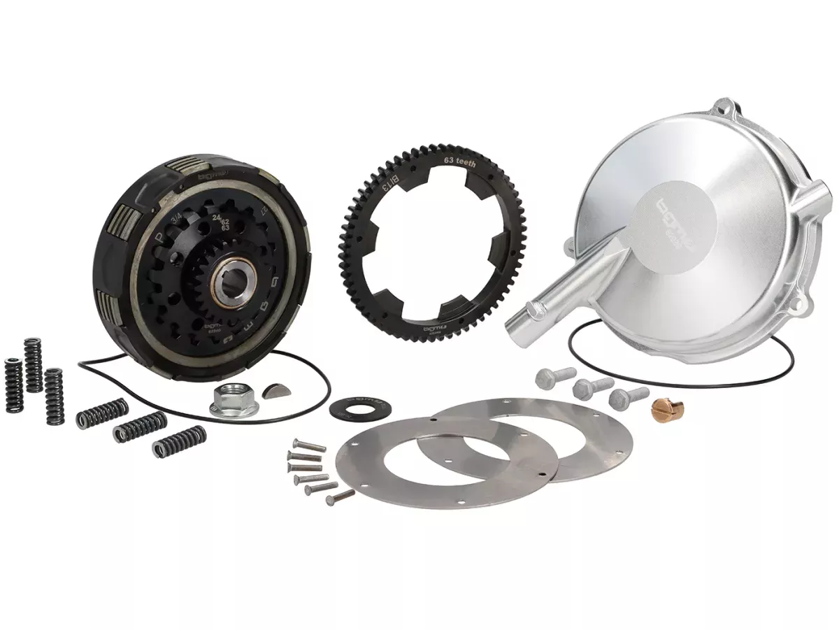 Kupplungskit LF 8 Zoll (Kupplung, Primär, Kupplungsdeckel) -BGM Pro Superstrong 2.0 CR80 Ultralube SPORT Alu, Typ Cosa2/FL- Primärrad BGM Pro 62Z (geradeverzahnt)- Vespa Largeframe VNA, VNB1T (-M68988), VBA (-M124018), VBB1T (-M9224), VGLA, VGLB, VNC (-01