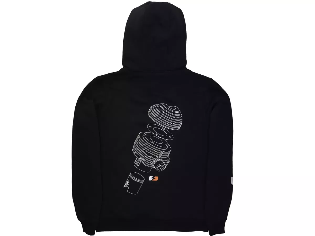 Scooter Center „Exploded Cylinder“-hoodie – Black Edition