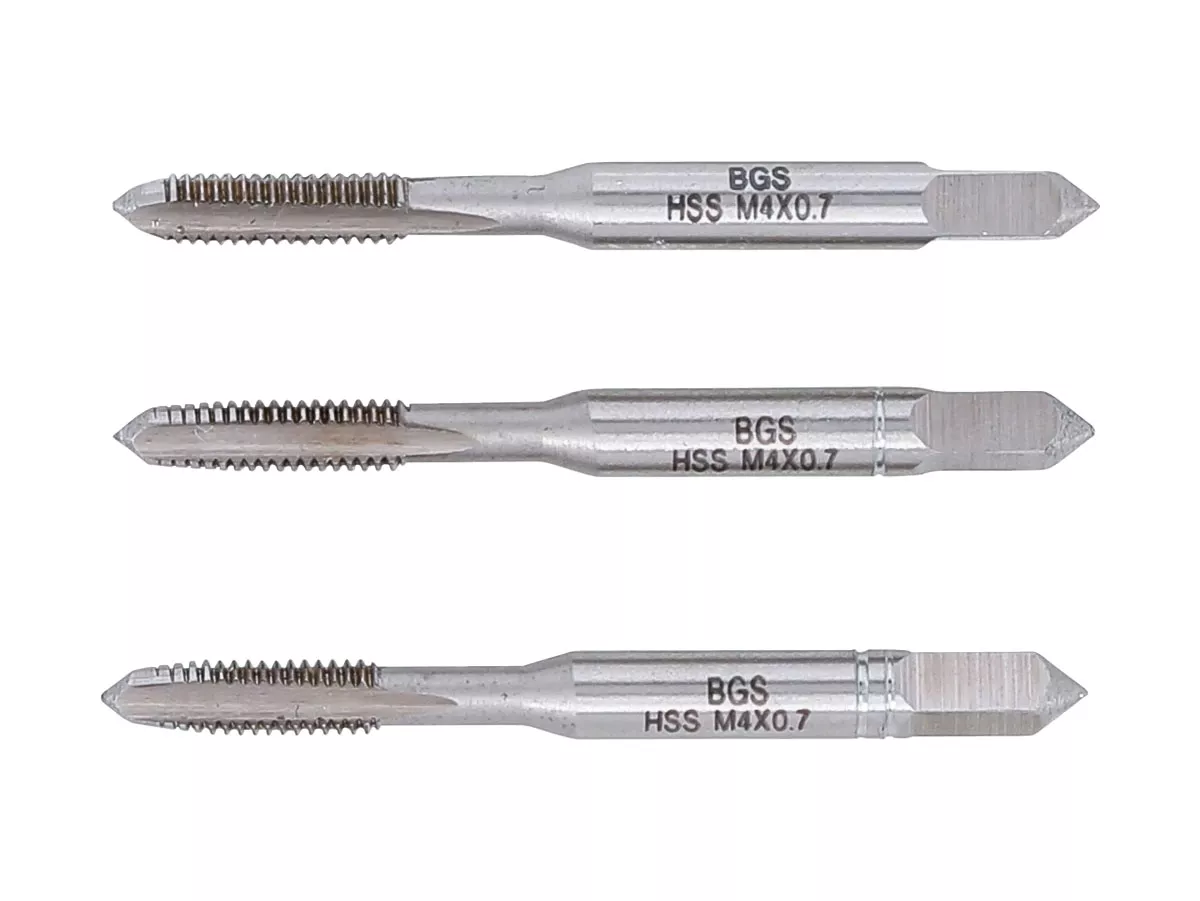 Gängborrsats – BGS Technic – HSS-G, 3-delars – M4x0,7