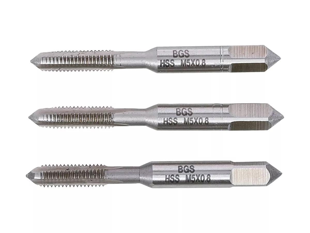 Gängborrsats – BGS Technic – HSS-G, 3-delars – M5x0,8