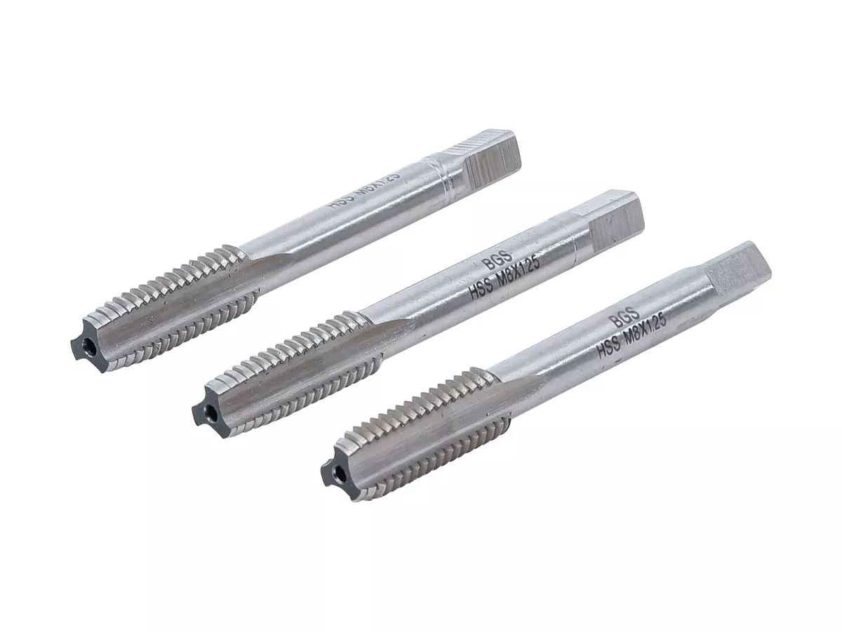 Gängborrsats – BGS Technic – HSS-G, 3-delad – M8x1,25
