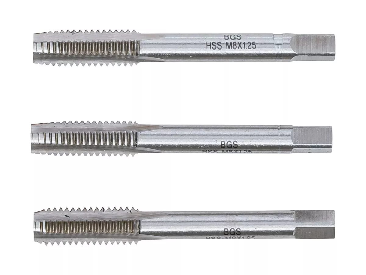 Gängborrsats – BGS Technic – HSS-G, 3-delad – M8x1,25