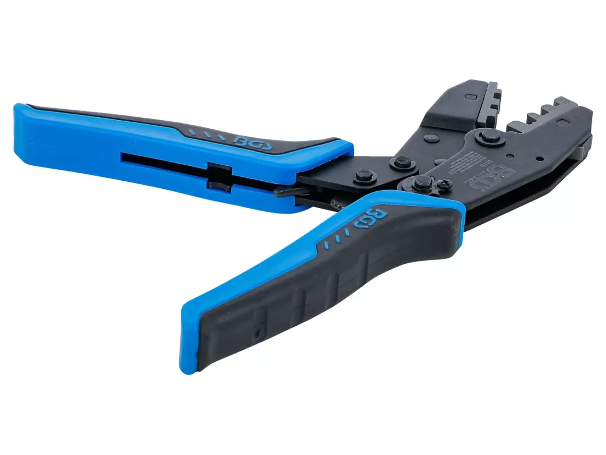 Krimpnyckel med spärrfunktion – BGS Technic – för oisolerade kabelskor 0,5–6 mm²