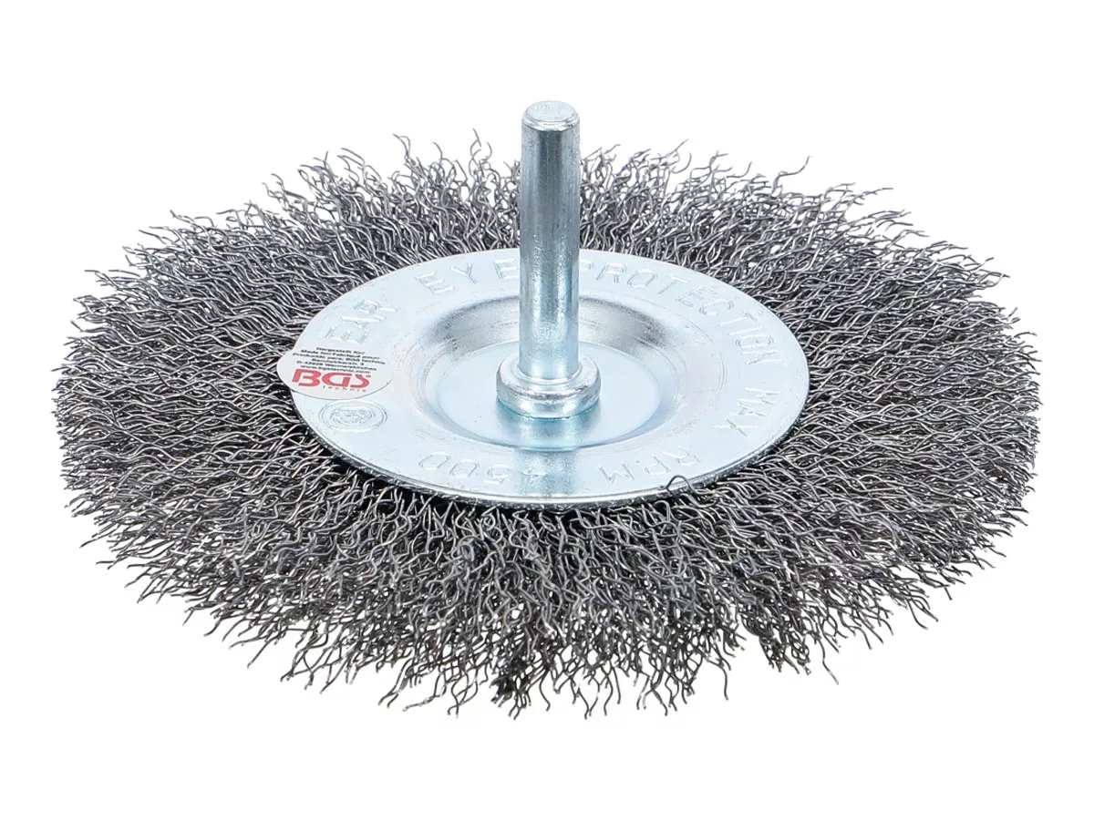 Disc Brush - BGS Technic - Steel Wire, Ø 100 mm - 6 mm Mount