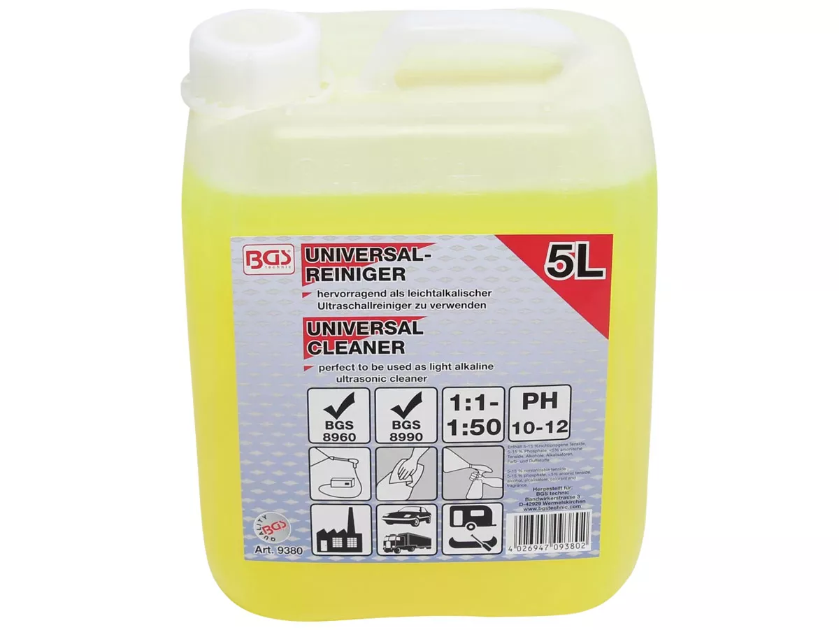 Detergente universale - BGS Technic - per idropulitrici e lavatori a ultrasuoni - 5 litri