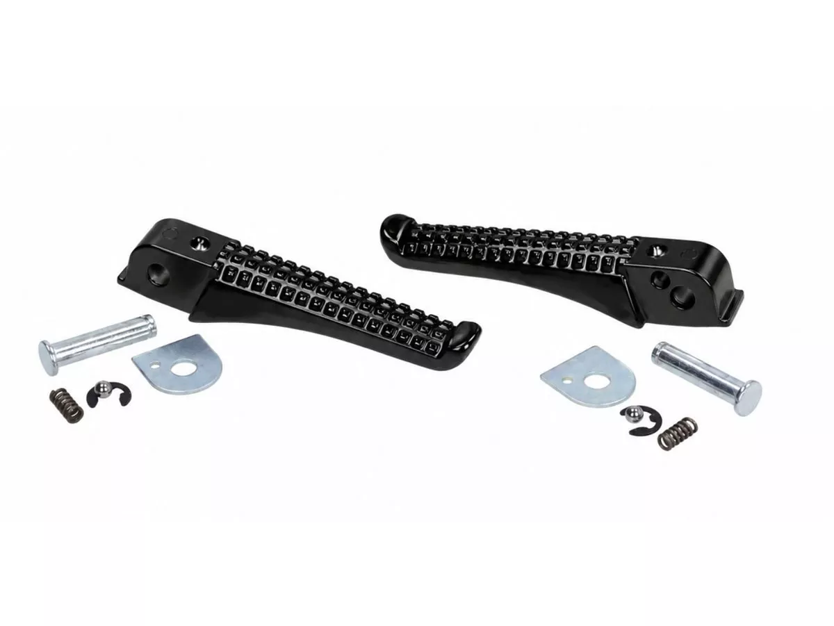 Set di poggiapiedi -DMP- Gilera Runner 50-200, Storm, Piaggio NRG, NTT, TPH - nero