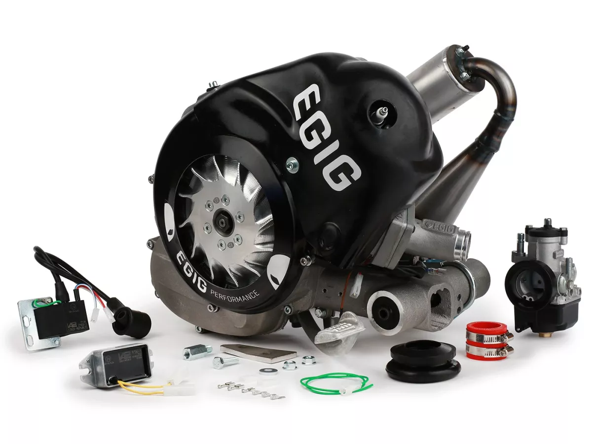 Complete Engine - EGIG PERFORMANCE 180 - 26-28 PS, MAMBA, PHBH30, VMC, VAPE Sport, dynamometer-tuned - Vespa V50, PV125, ET3, PK
