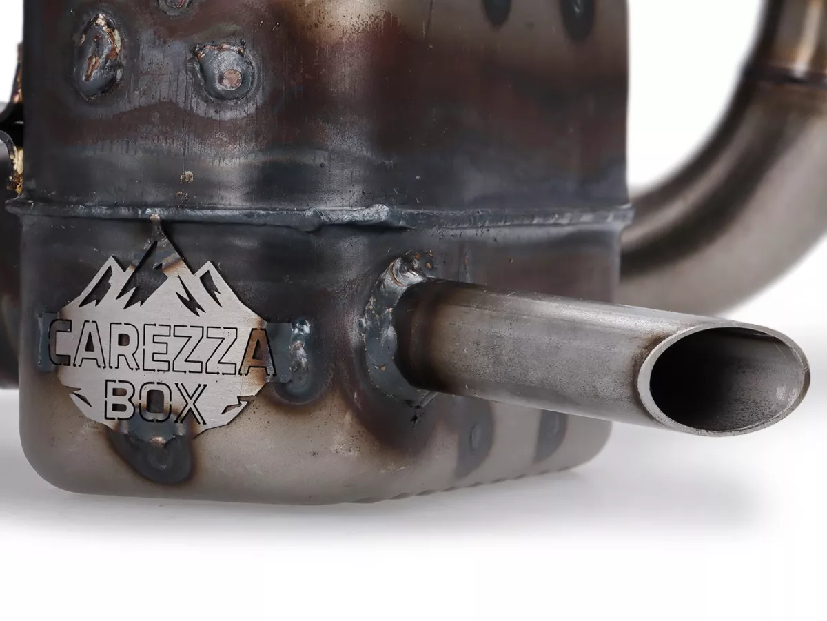 Scarico - LARCHOTEK Carezza Box (per cilindro Dolomiti 187 ccm) - Wideframe, Faro Basso - Vespa 1953-1959, VM, VN, ACMA, VB1T, VGL1T, VL1T