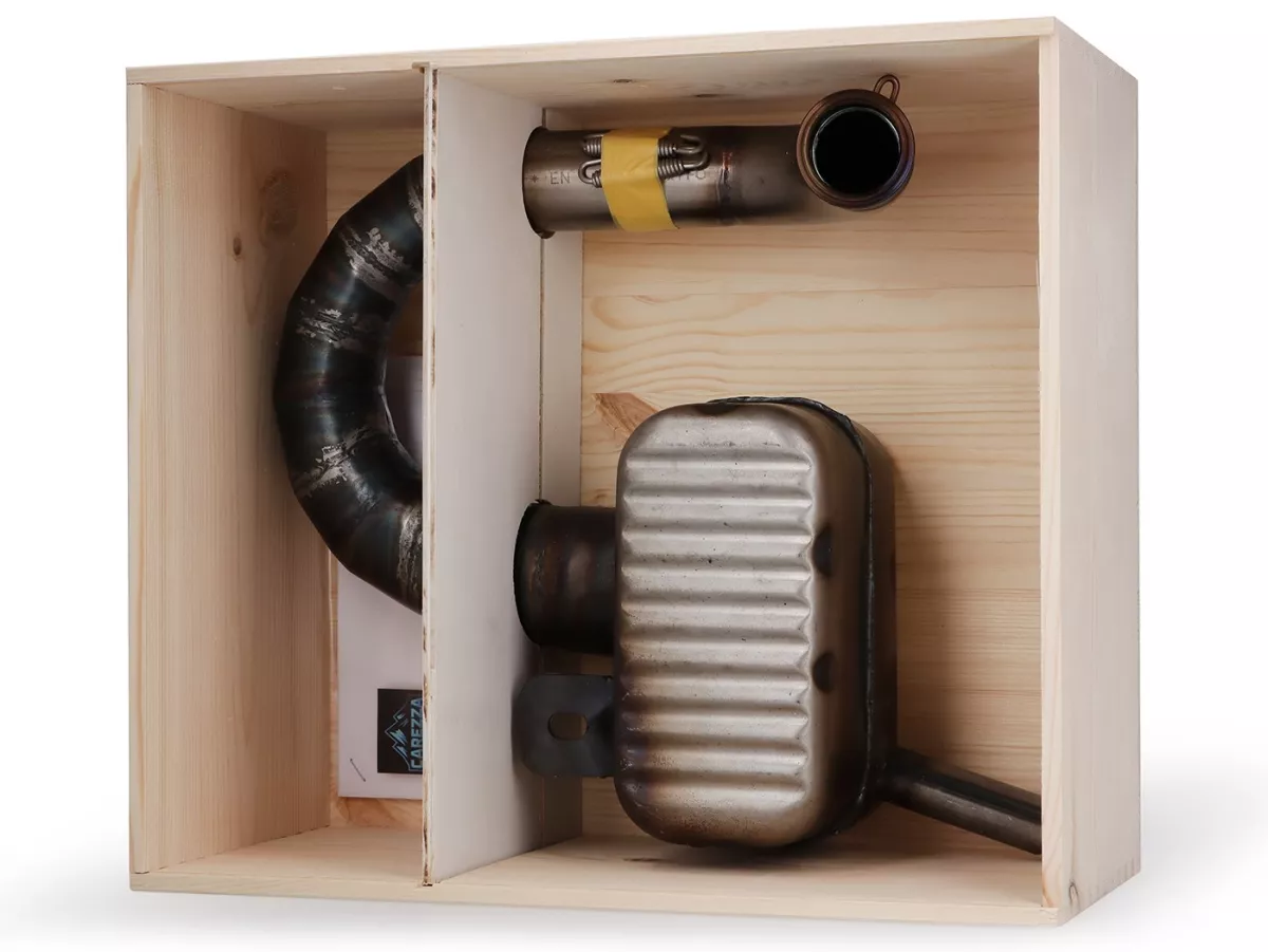 Scarico - LARCHOTEK Carezza Box (per cilindro Dolomiti 187 ccm) - Wideframe, Faro Basso - Vespa 1953-1959, VM, VN, ACMA, VB1T, VGL1T, VL1T