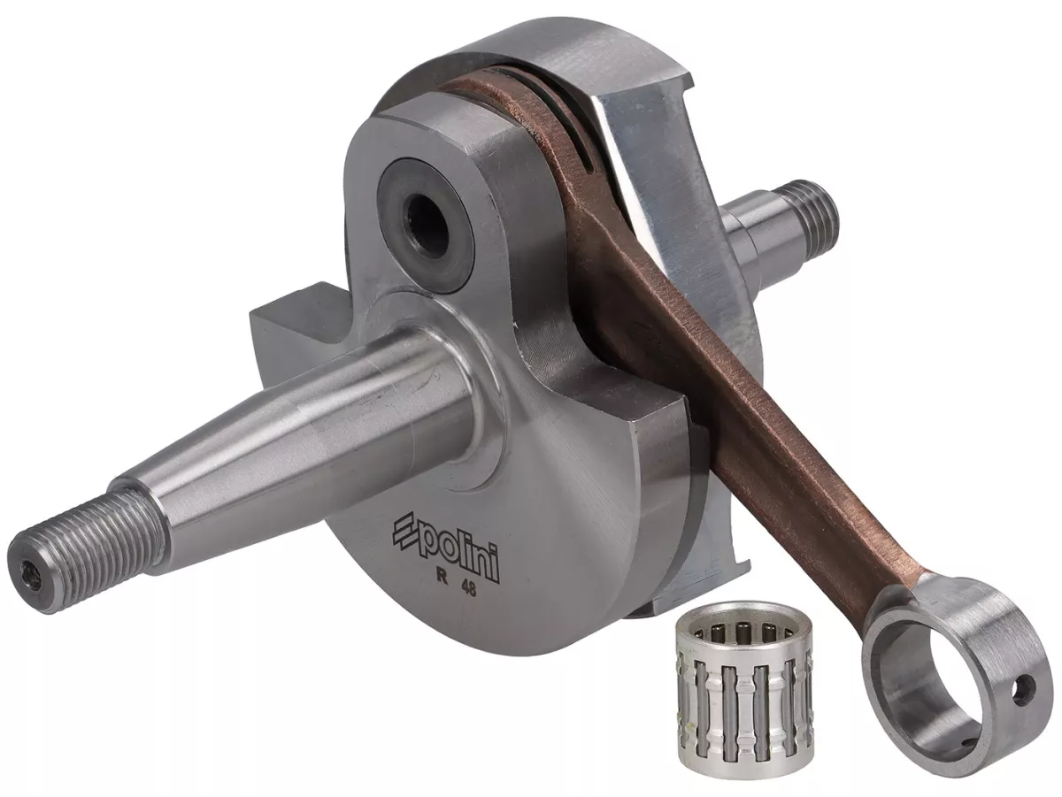 Kurbelwelle -POLINI (Drehschieber) 51mm Hub, 97mm Pleuel- Umrüstwelle Vespa PK50 XL/XL2 auf 125ccm (Ø 20mm Konus)