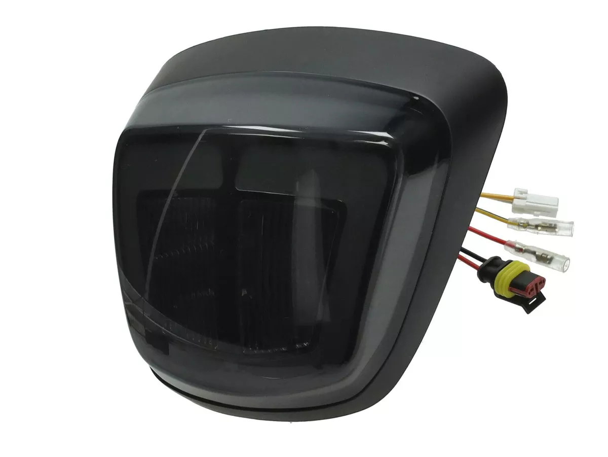 Power1 LED Taillight, Black-Tinted Glass, Matte Black for Vespa Electrica, Vespa Primavera 50-150, Vespa Sprint 50-150