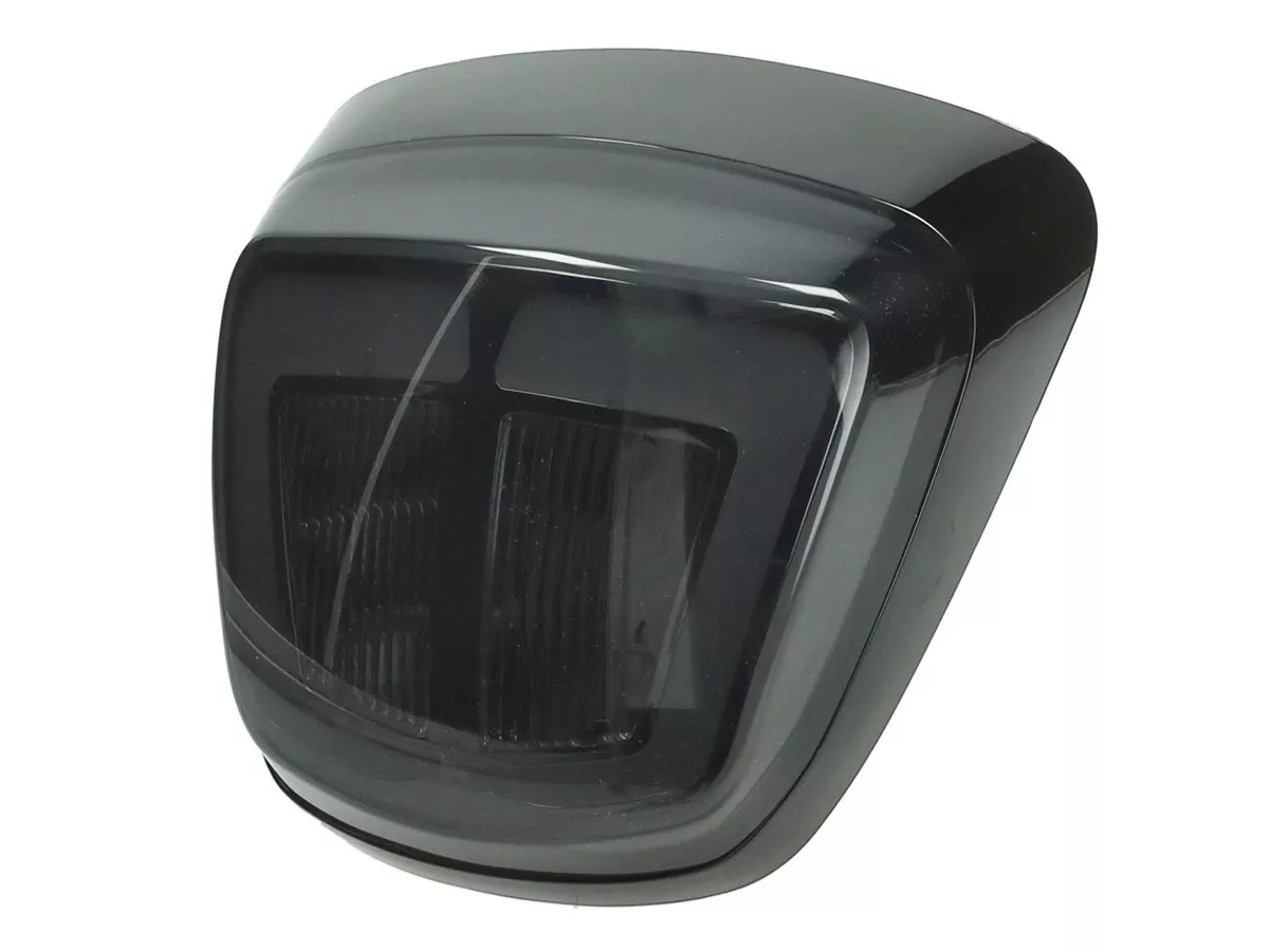 Luz trasera LED Power1, cristal tintado en negro, acabado negro brillante, para Vespa Electrica, Vespa Primavera 50-150 y Vespa Sprint 50-150