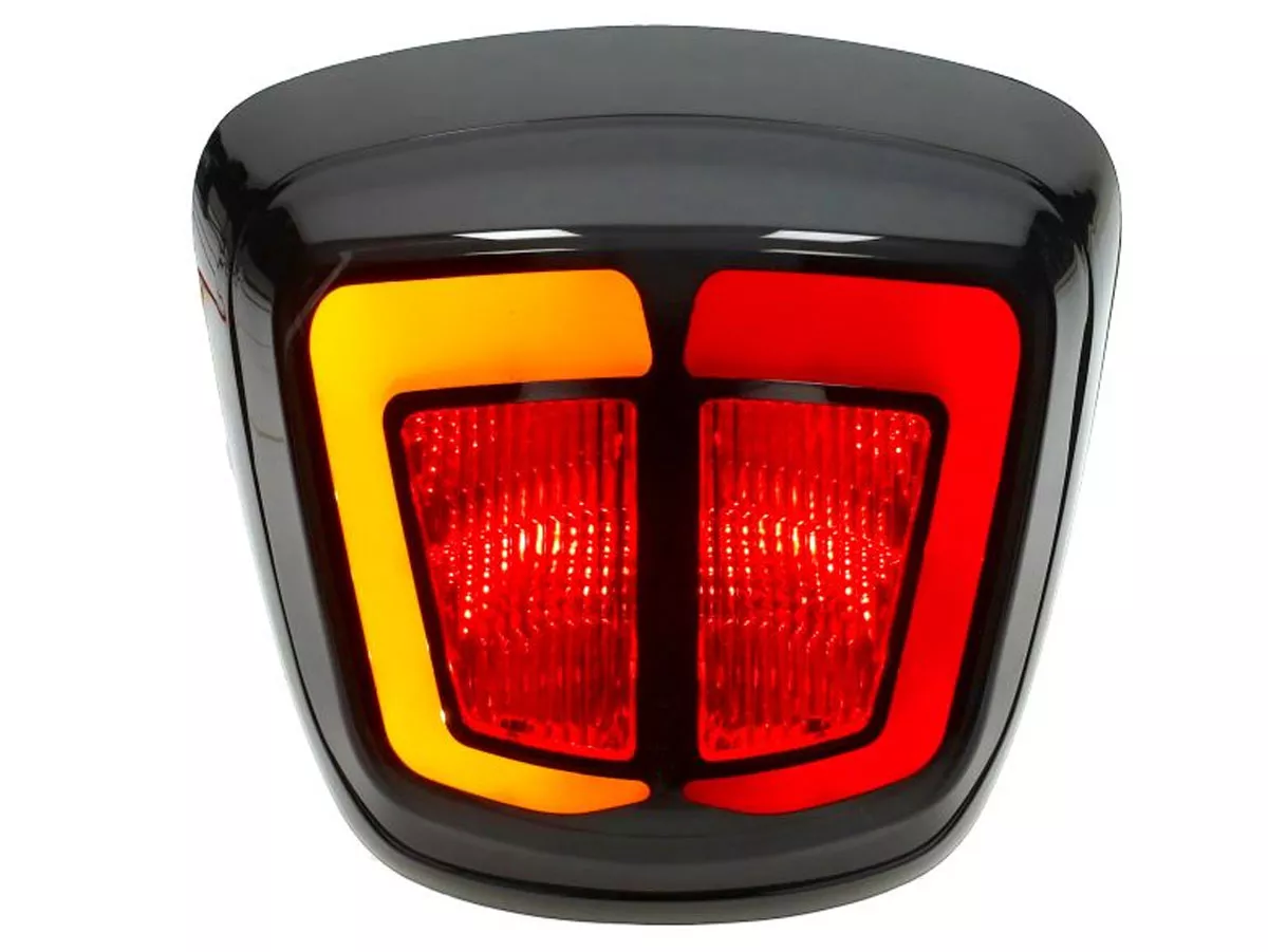 LED Plus Power1 Taillight, black-tinted glass, glossy black, for Vespa Electrica, Vespa Primavera 50-150, Vespa Sprint 50-150