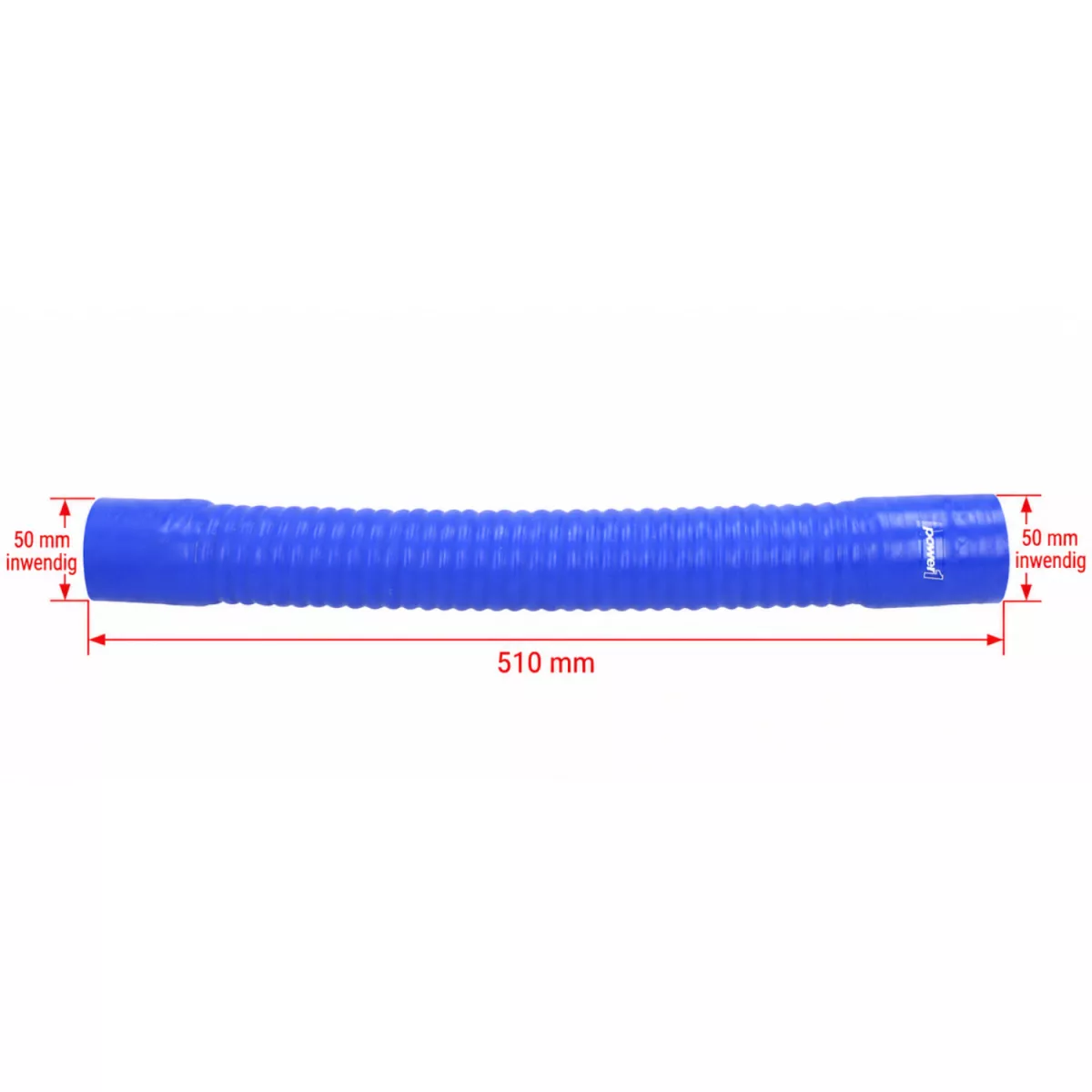 Luftfilterschlauch -POWER 1- 50cm - AW:50mm - Dell'Orto VHST 26-28, Mikuni - blau