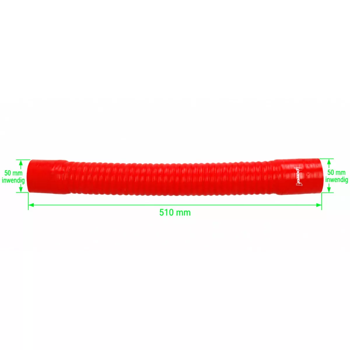 Luftfilterschlauch -POWER 1- 50cm - AW:50mm - Dell'Orto VHST 26-28, Mikuni - rot