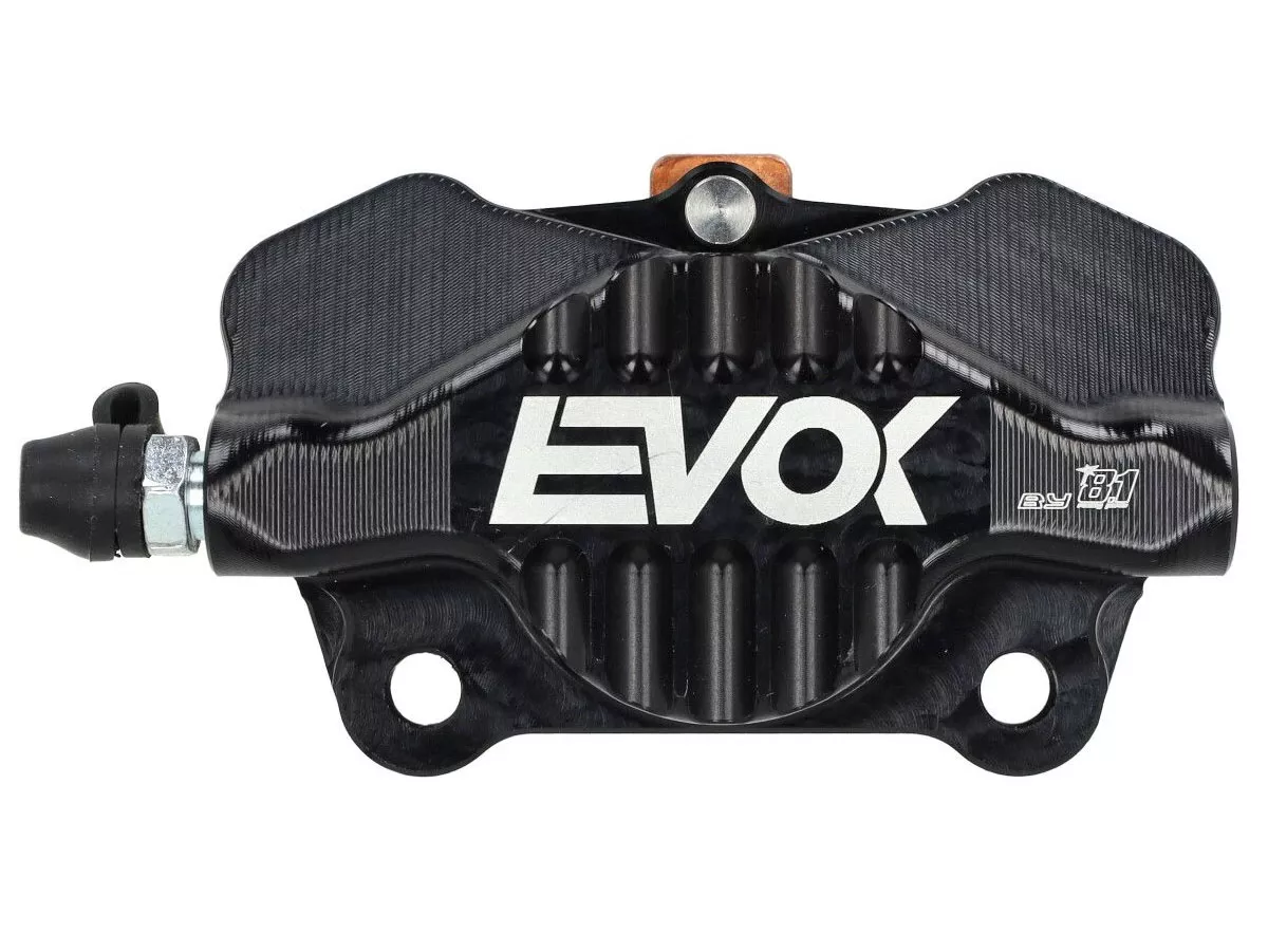 Bremszange vorne EVOK Iron, schwarz für Vespa ET2, ET4, S, LX, LXV, Primavera, Sprint, Piaggio Zip II, Zip SP, Sfera RST, Liberty