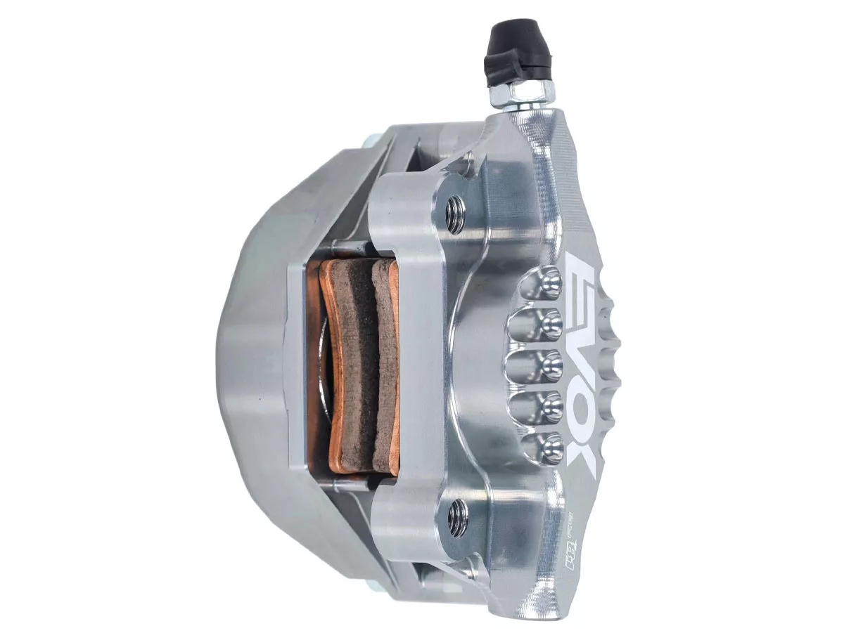 Bremszange vorne EVOK Iron, titanfarben für Vespa ET2, ET4, S, LX, LXV, Primavera, Sprint, Piaggio Zip II, Zip SP, Sfera RST, Liberty