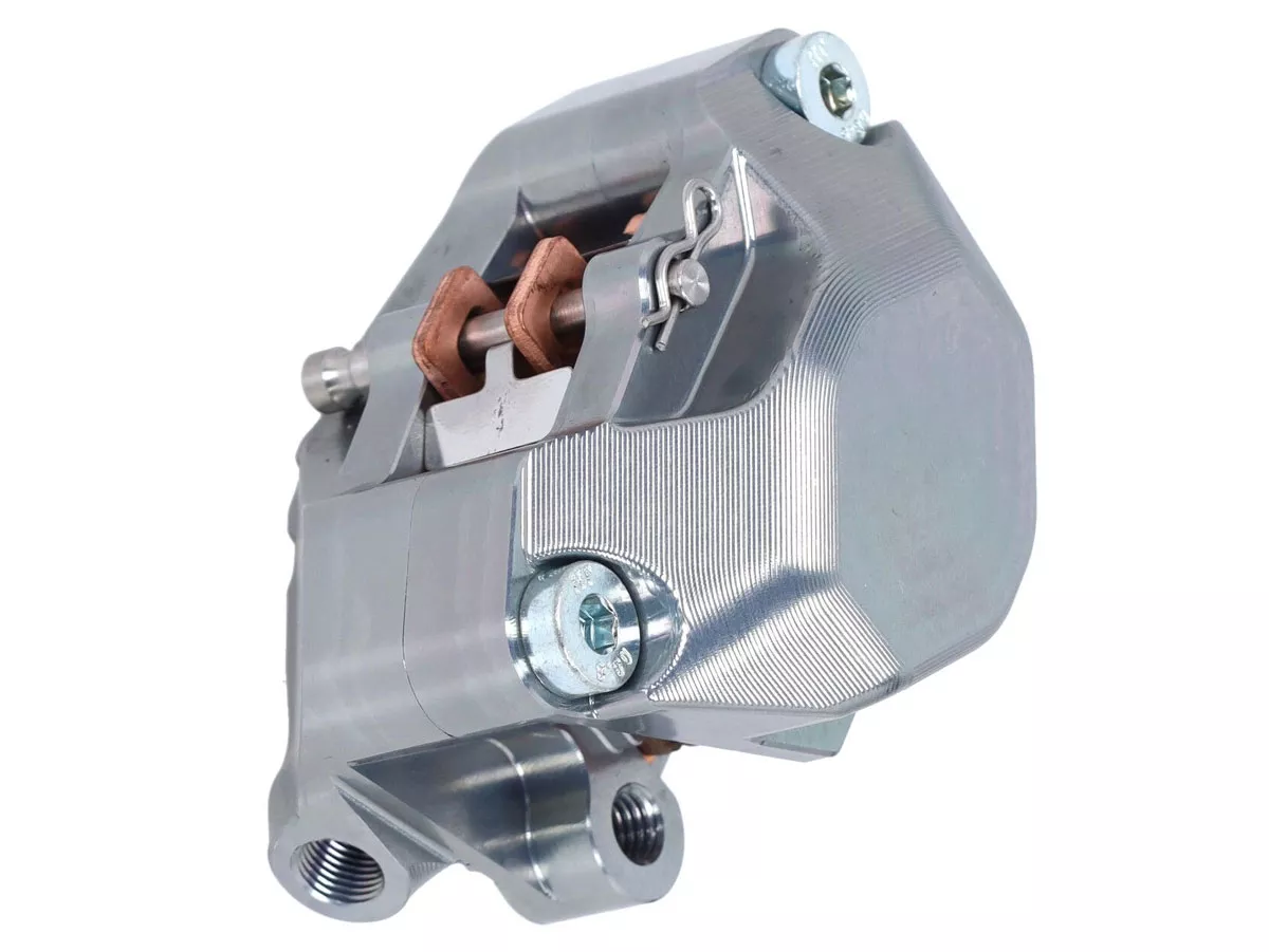 Bremszange vorne EVOK Iron, titanfarben für Vespa ET2, ET4, S, LX, LXV, Primavera, Sprint, Piaggio Zip II, Zip SP, Sfera RST, Liberty