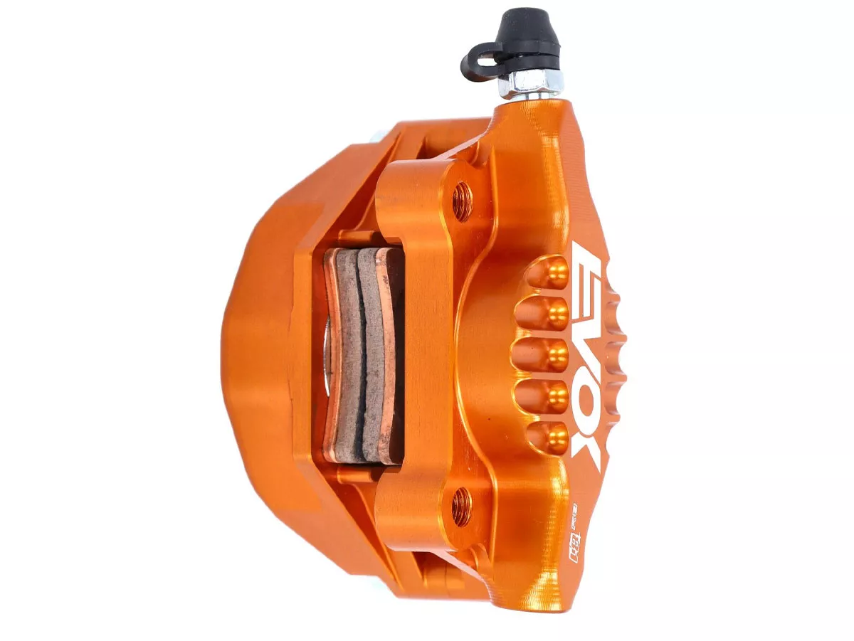 Bremszange vorne EVOK Iron, orange für Vespa ET2, ET4, S, LX, LXV, Primavera, Sprint, Piaggio Zip II, Zip SP, Sfera RST, Liberty