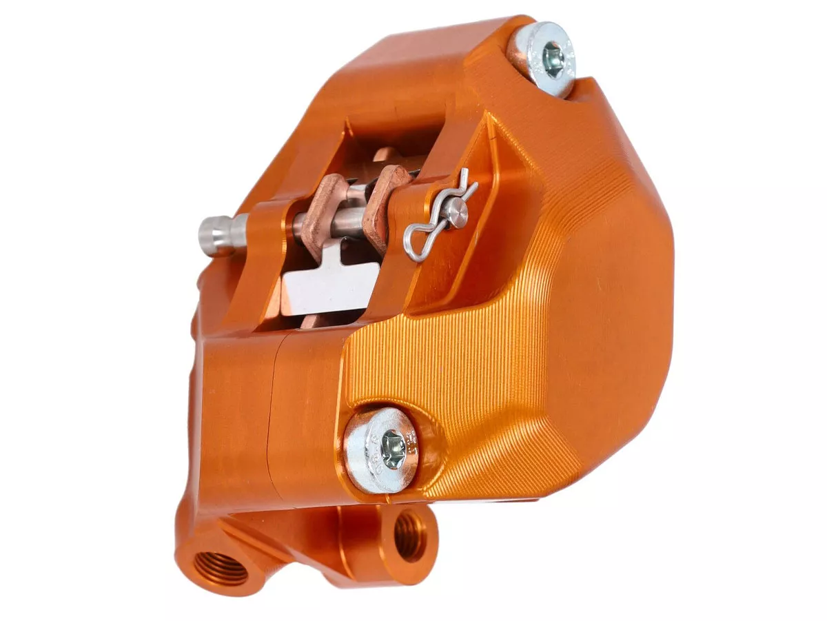 Bremszange vorne EVOK Iron, orange für Vespa ET2, ET4, S, LX, LXV, Primavera, Sprint, Piaggio Zip II, Zip SP, Sfera RST, Liberty