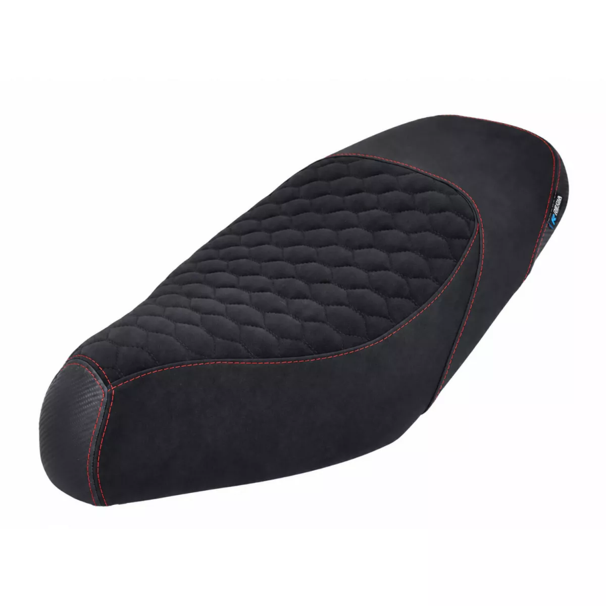 Seat Cover -REGIA- Gilera Runner (through 2002) - Carbon Look Honeycomb - Black / Red