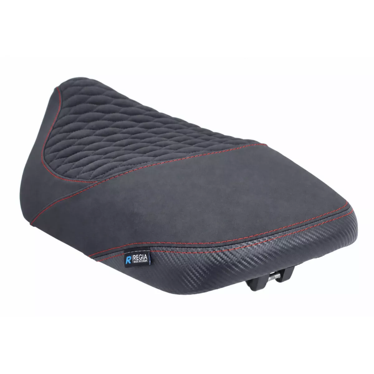 Seat Cover -REGIA- Gilera Runner (through 2002) - Carbon Look Honeycomb - Black / Red