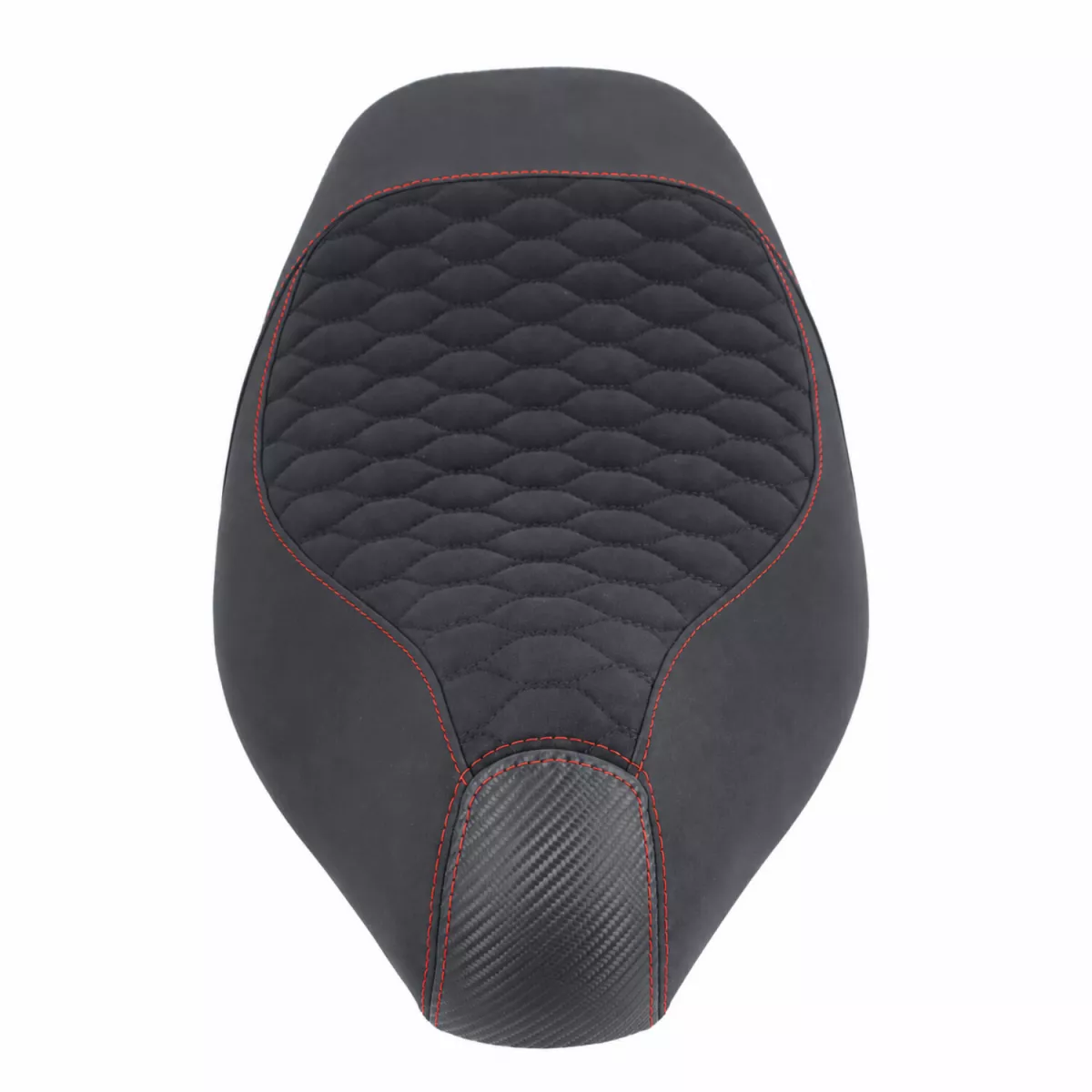 Seat Cover -REGIA- Gilera Runner (through 2002) - Carbon Look Honeycomb - Black / Red