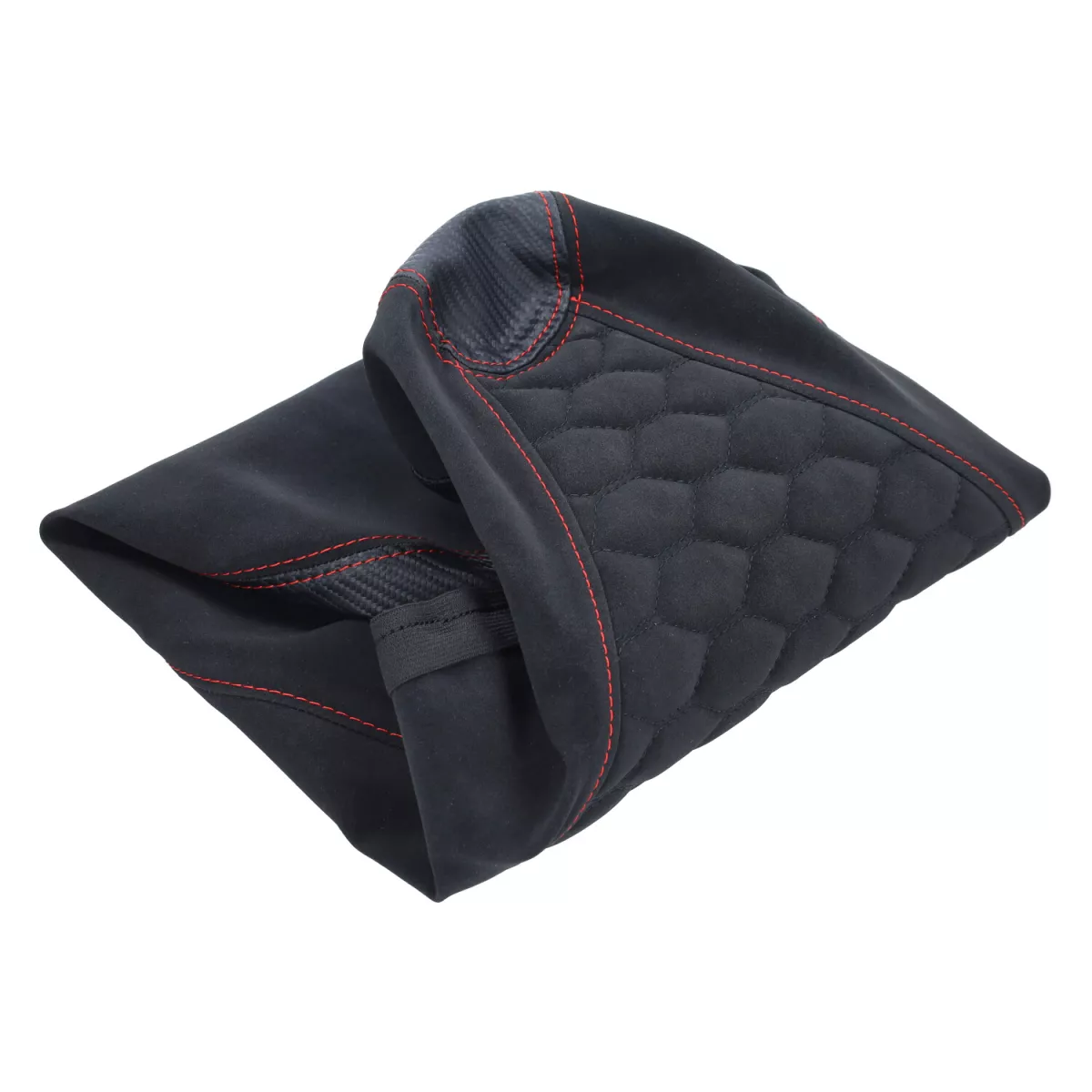 Seat Cover -REGIA- Gilera Runner (through 2002) - Carbon Look Honeycomb - Black / Red