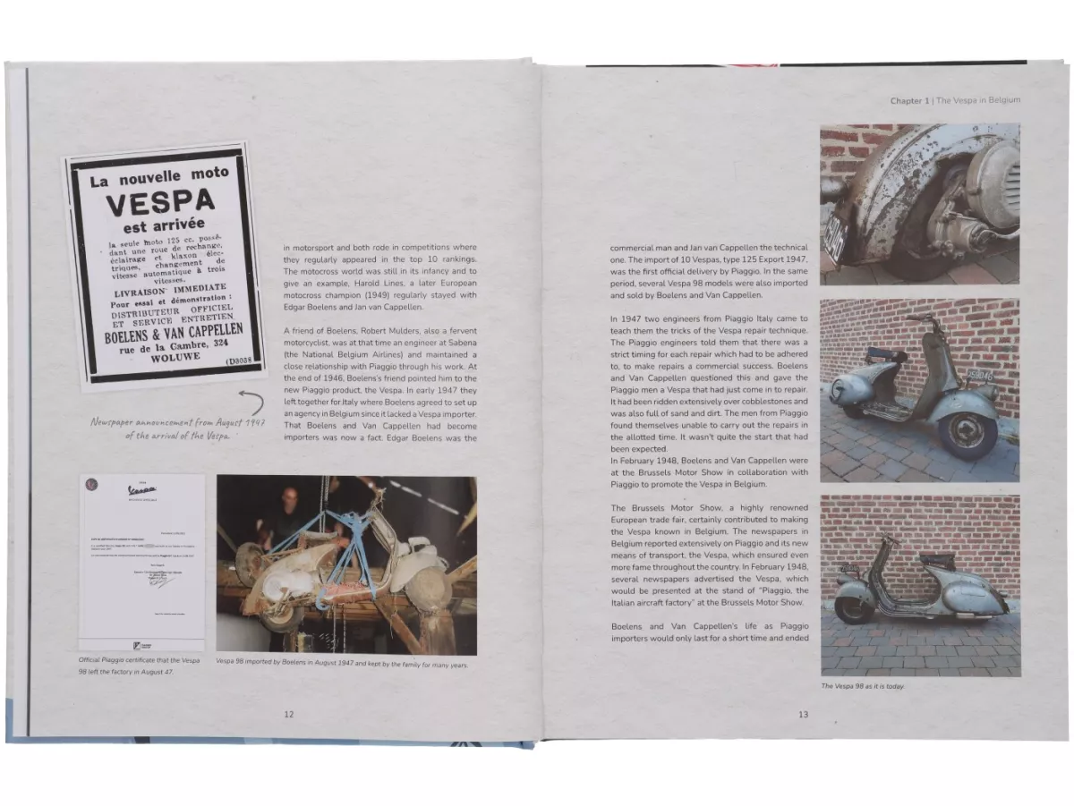Buch -WILD ON THE WASP- Chris van den Boom - Vespa & M.I.S.A. in Belgien, Englisch, 300 Seiten, Hardcover