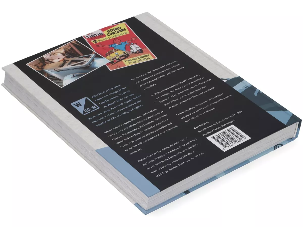 Buch -WILD ON THE WASP- Chris van den Boom - Vespa & M.I.S.A. in Belgien, Englisch, 300 Seiten, Hardcover